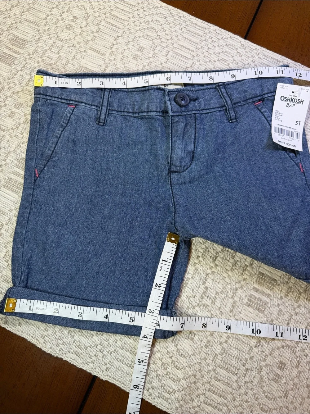 OshKosh B'gosh Girls' Roll-Cuff Shorts Size 5T